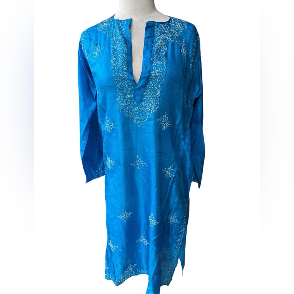 NWT Handloom House India Embroidered Silk Tunic‎ Kurta